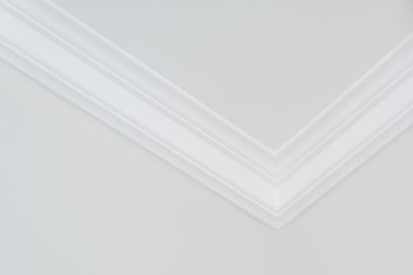 Ceiling moldings in the interior, detail of corner.